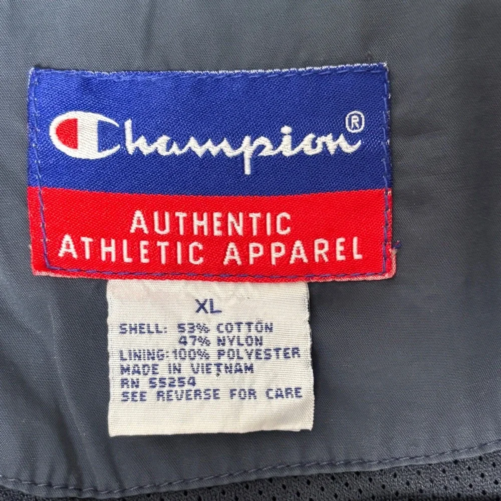 Champion Windbreaker Jacket Men's XL Gray‎ Yellow Colorblock Vintage